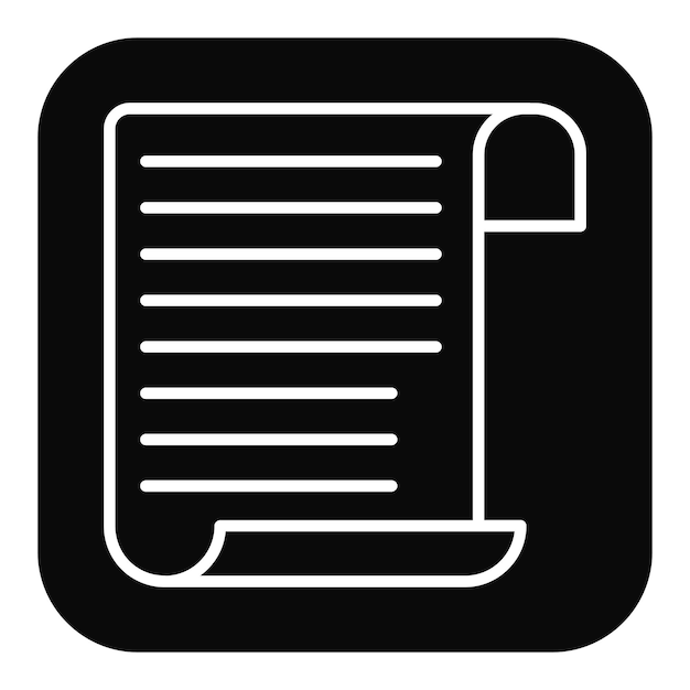 El icono vectorial del papiro se puede utilizar para el conjunto de iconos de literatura