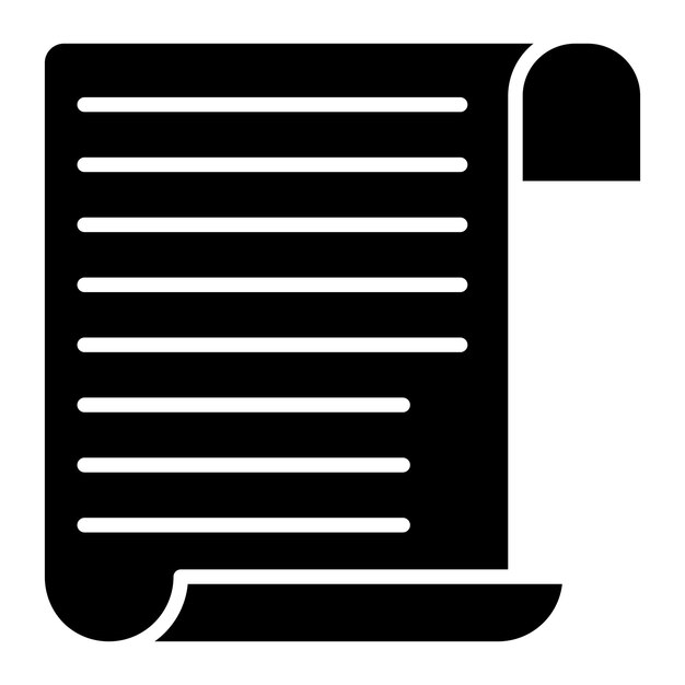 El icono vectorial del papiro se puede utilizar para el conjunto de iconos de literatura