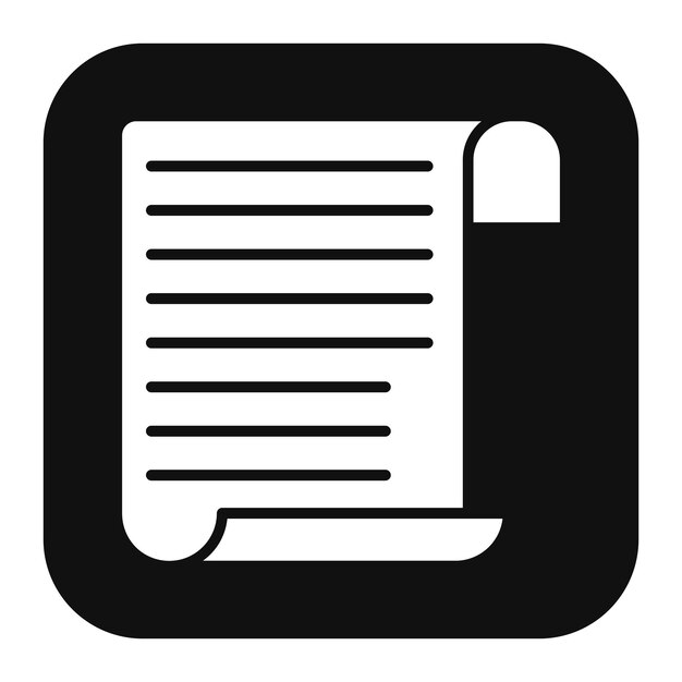 El icono vectorial del papiro se puede utilizar para el conjunto de iconos de literatura