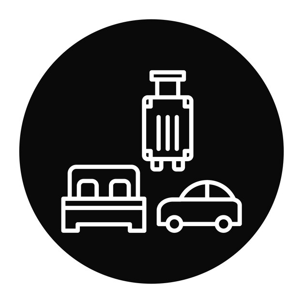 El icono vectorial del paquete turístico se puede utilizar para el conjunto de iconos de la agencia de viajes