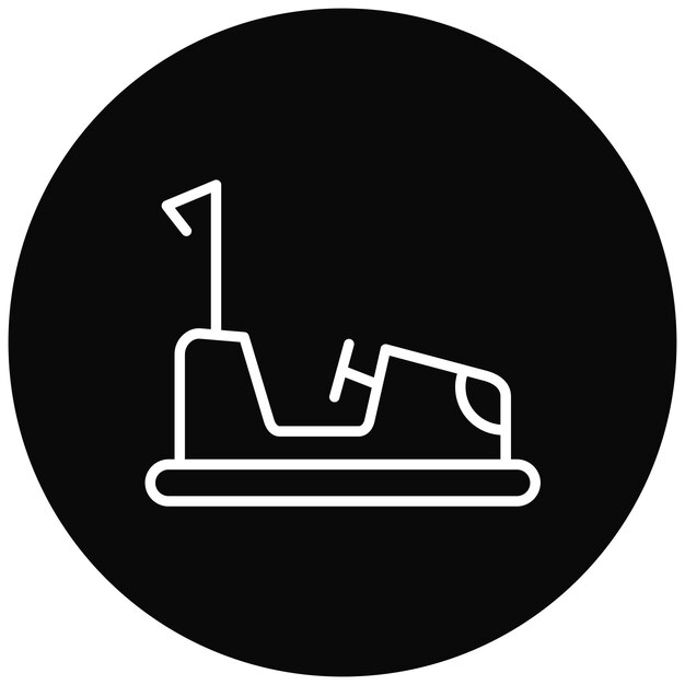 El icono vectorial del parachoques de los coches se puede usar para el conjunto de iconos de bolos