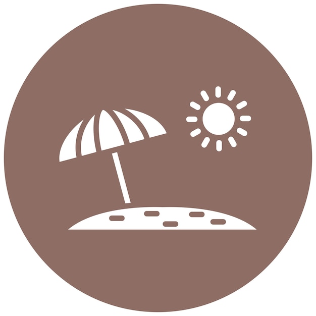El icono vectorial del paraguas de playa se puede usar para el conjunto de iconos de diversión al aire libre