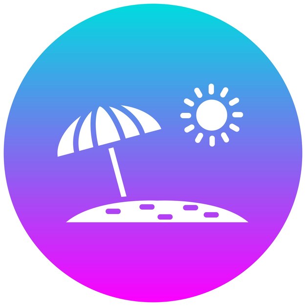 El icono vectorial del paraguas de playa se puede usar para el conjunto de iconos de diversión al aire libre