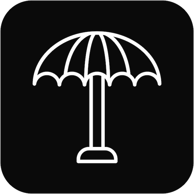 El icono vectorial del paraguas se puede usar para el conjunto de iconos de Beach Resort