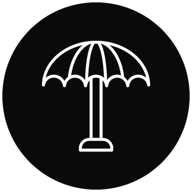 El icono vectorial del paraguas se puede usar para el conjunto de iconos de Beach Resort