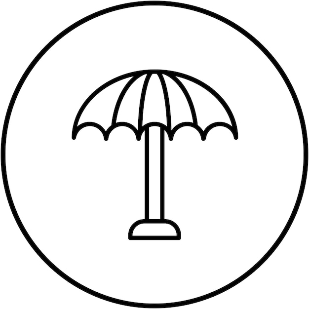 El icono vectorial del paraguas se puede usar para el conjunto de iconos de Beach Resort