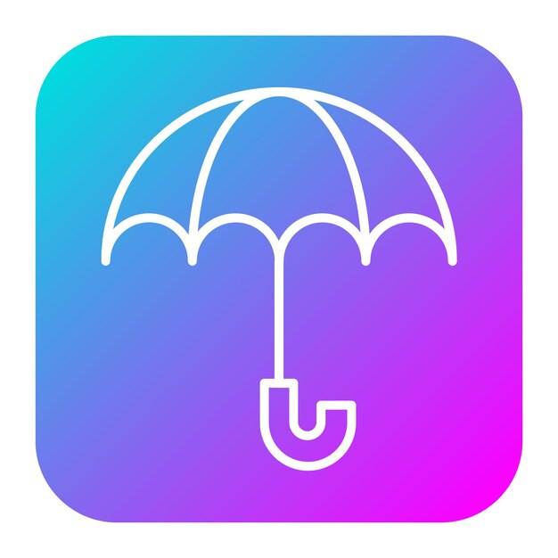 El icono vectorial del paraguas se puede usar para el conjunto de iconos de invierno