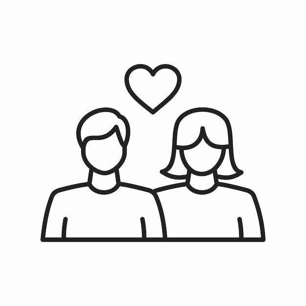 icono vectorial de una pareja enamorada sobre un fondo blanco