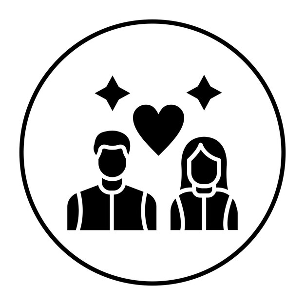 El icono vectorial de la pareja feliz se puede usar para el conjunto de iconos de comodidad