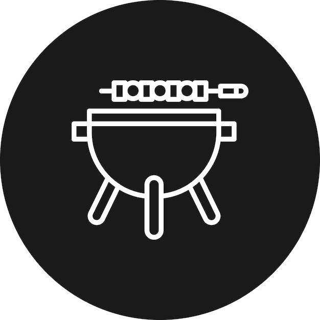 El icono vectorial de la parrilla de barbacoa se puede usar para el conjunto de iconos de cumpleaños