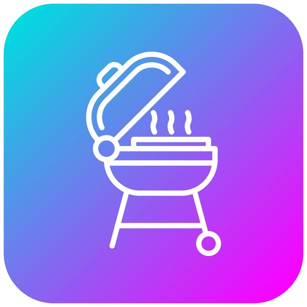 El icono vectorial de la parrilla se puede usar para el conjunto de iconos de diversión al aire libre