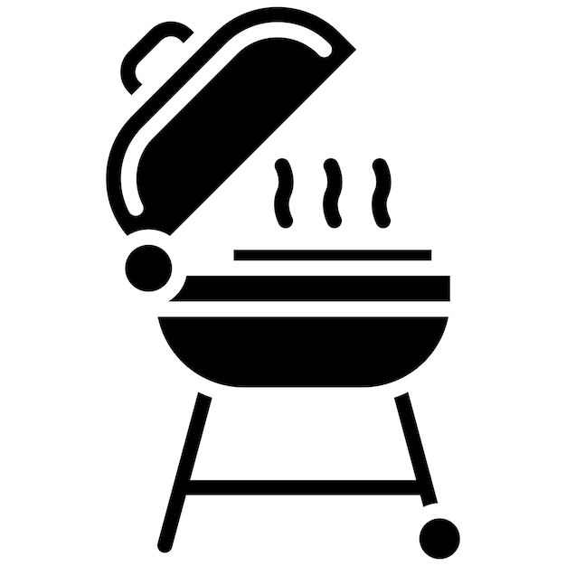 El icono vectorial de la parrilla se puede usar para el conjunto de iconos de diversión al aire libre