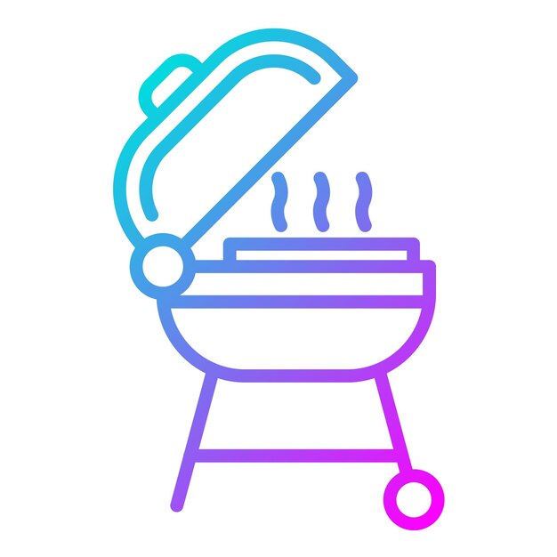 El icono vectorial de la parrilla se puede usar para el conjunto de iconos de diversión al aire libre