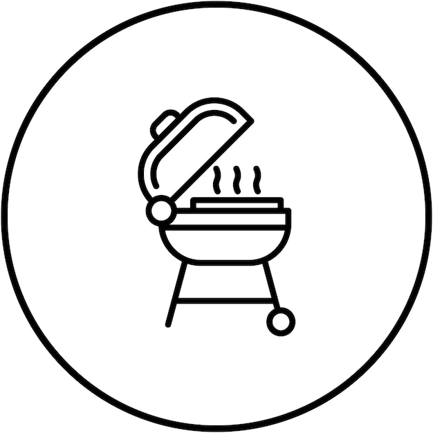 El icono vectorial de la parrilla se puede usar para el conjunto de iconos de diversión al aire libre