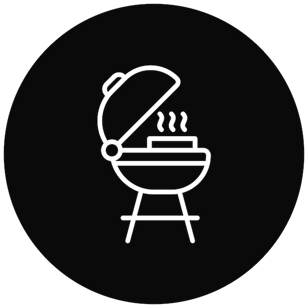 El icono vectorial de la parrilla se puede usar para el conjunto de iconos de trekking