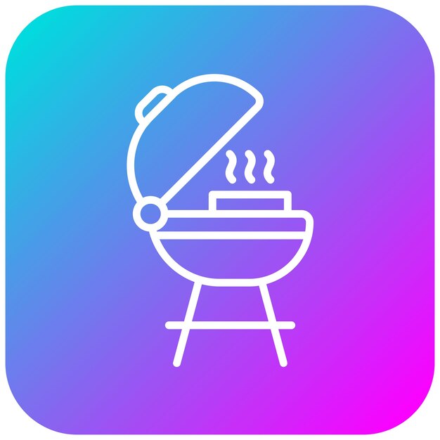 El icono vectorial de la parrilla se puede usar para el conjunto de iconos de trekking