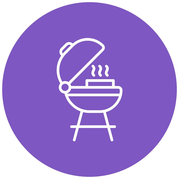 El icono vectorial de la parrilla se puede usar para el conjunto de iconos de trekking