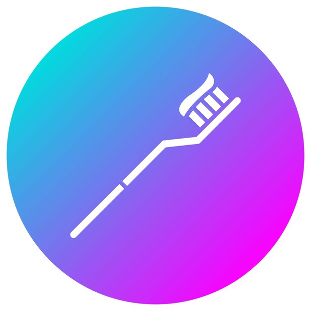 El icono vectorial de pasta de dientes en el cepillo se puede usar para el conjunto de iconos de cuidado dental