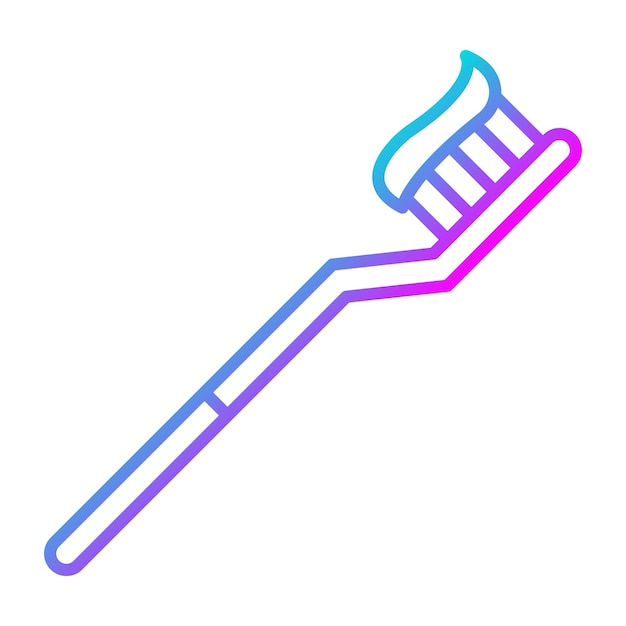 El icono vectorial de pasta de dientes en el cepillo se puede usar para el conjunto de iconos de cuidado dental