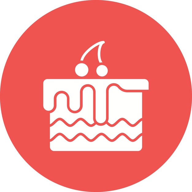 El icono vectorial del pastel de chocolate se puede usar para el conjunto de iconos de dulces y caramelos