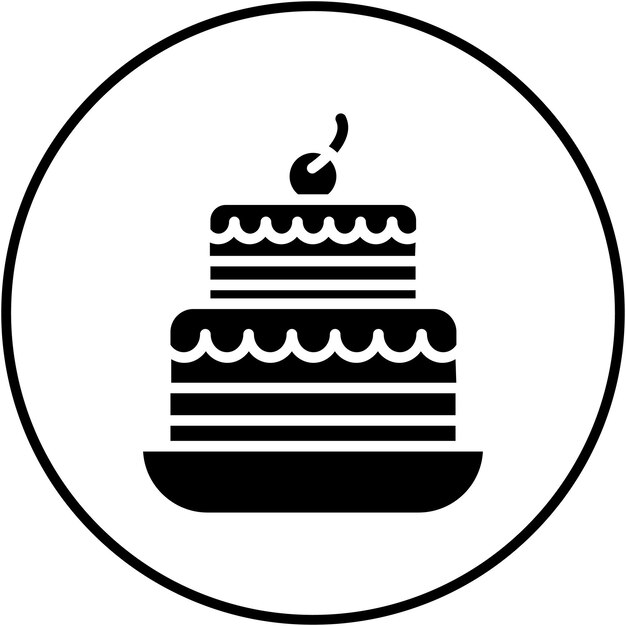 El icono vectorial de pastel de dos capas se puede usar para el conjunto de iconos de dulces y caramelos