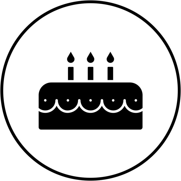 El icono vectorial del pastel se puede usar para el conjunto de iconos de fiestas y celebraciones