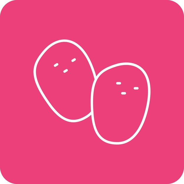 El icono vectorial de la patata se puede utilizar para el conjunto de iconos de frutas y verduras