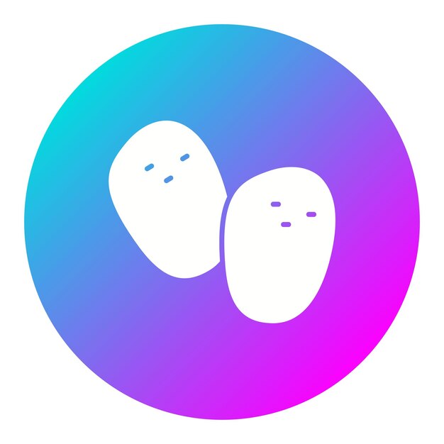 El icono vectorial de la patata se puede utilizar para el conjunto de iconos de frutas y verduras