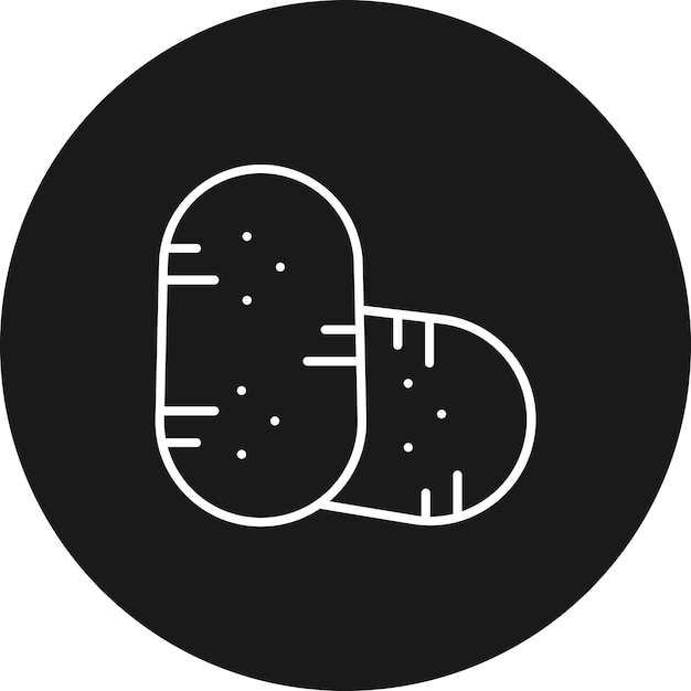 El icono vectorial de patatas se puede usar para el conjunto de iconos de la aldea