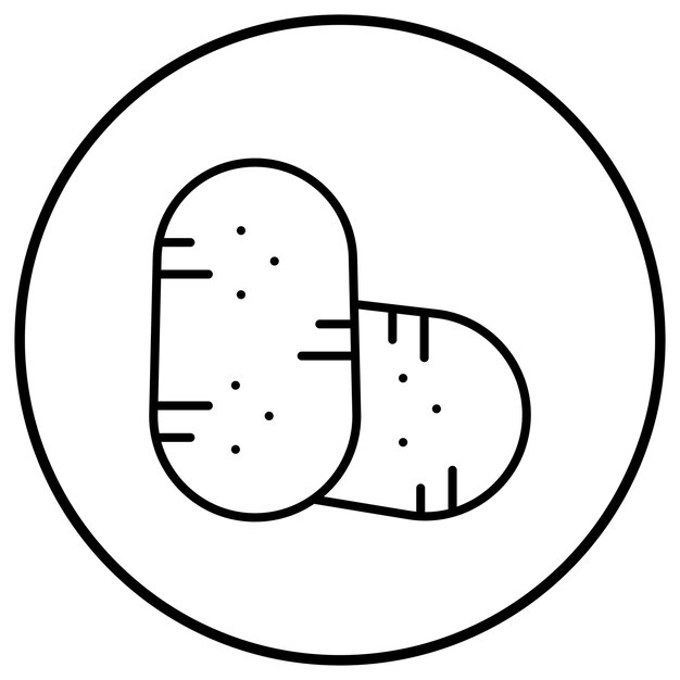 El icono vectorial de patatas se puede usar para el conjunto de iconos de la aldea