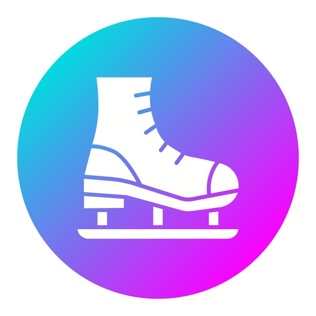 El icono vectorial de patinaje sobre hielo se puede usar para el conjunto de iconos de invierno