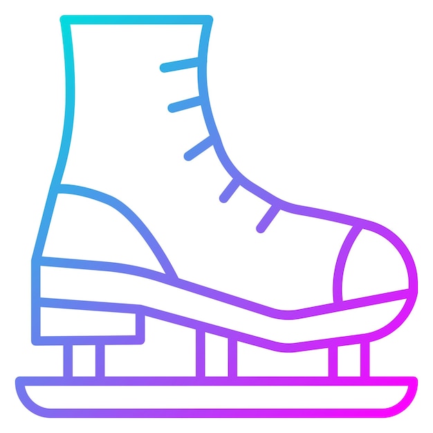 El icono vectorial de patinaje sobre hielo se puede usar para el conjunto de iconos de invierno