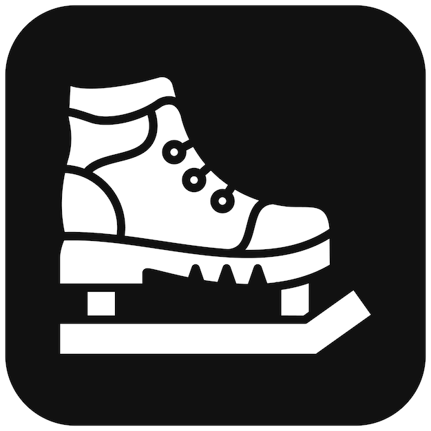 El icono vectorial de patines de hielo se puede usar para el conjunto de iconos de diversión al aire libre