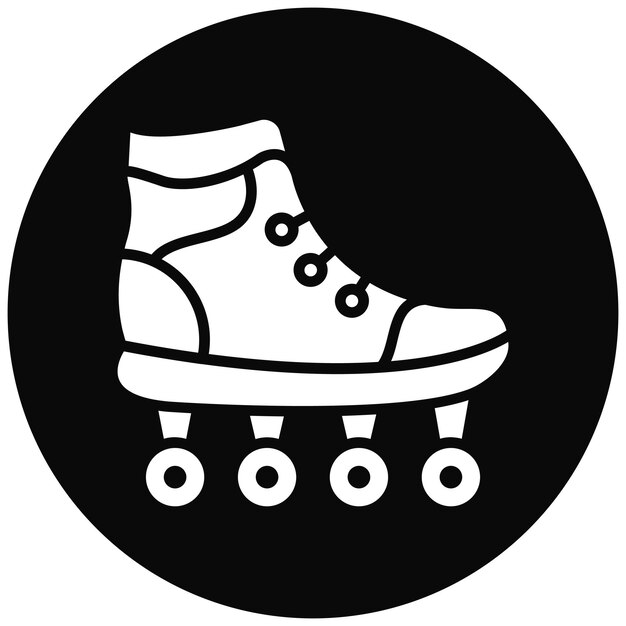 El icono vectorial de patines de rodillos se puede usar para el conjunto de iconos de diversión al aire libre