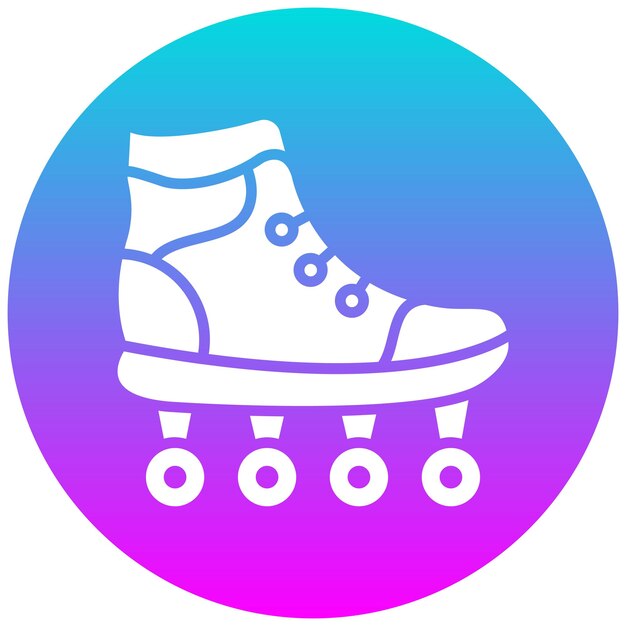 El icono vectorial de patines de rodillos se puede usar para el conjunto de iconos de diversión al aire libre
