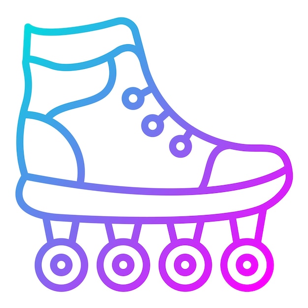 El icono vectorial de patines de rodillos se puede usar para el conjunto de iconos de diversión al aire libre
