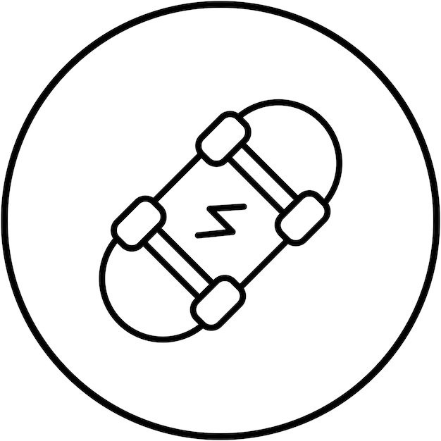 El icono vectorial de la patineta eléctrica se puede utilizar para el conjunto de iconos de batería y energía