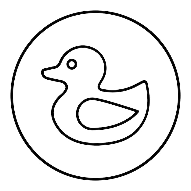 El icono vectorial del pato de goma se puede usar para el conjunto de iconos de juguetes para niños