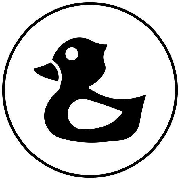El icono vectorial del pato se puede usar para el conjunto de iconos de la ducha de bebé