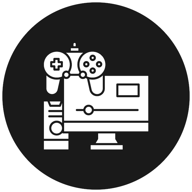 El icono vectorial de PC de juegos se puede usar para el conjunto de iconos de juegos en línea