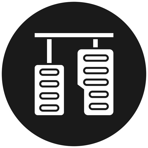 El icono vectorial de los pedales se puede usar para el conjunto de iconos de reparación de automóviles