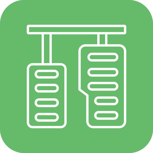 El icono vectorial de los pedales se puede usar para el conjunto de iconos de reparación de automóviles