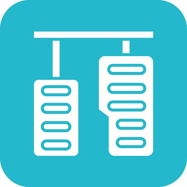 El icono vectorial de los pedales se puede usar para el conjunto de iconos de reparación de automóviles