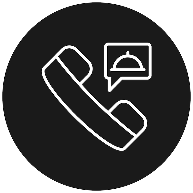 El icono vectorial de pedido de alimentos por llamada se puede utilizar para el conjunto de iconos de entrega de alimentos