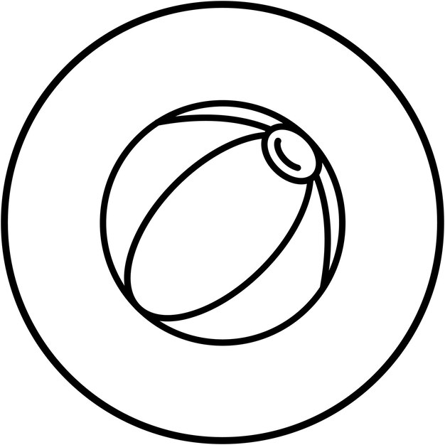 El icono vectorial de la pelota de playa se puede usar para el conjunto de iconos del jardín de infantes