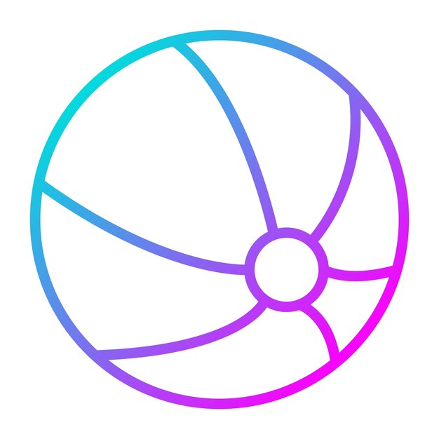El icono vectorial de la pelota de playa se puede usar para el conjunto de iconos de verano