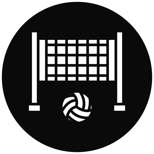 El icono vectorial de la pelota de voleibol se puede usar para el conjunto de iconos de voleobol