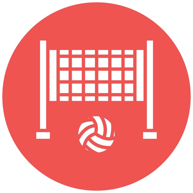 El icono vectorial de la pelota de voleibol se puede usar para el conjunto de iconos de voleobol