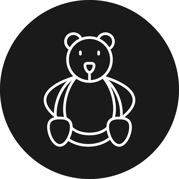 El icono vectorial de peluche se puede usar para el conjunto de iconos de juguetes para niños