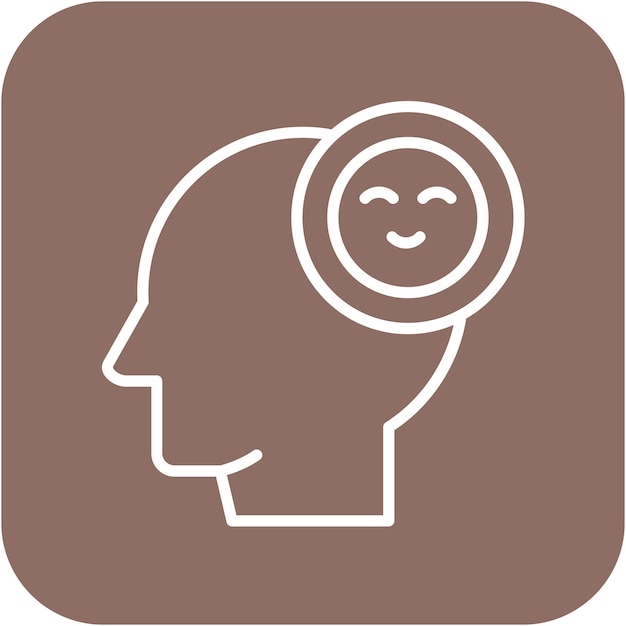El icono vectorial de pensamientos positivos se puede usar para el conjunto de iconos de psicología